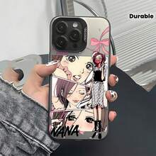 Nueva funda de teléfono NANA sexy de dibujos animados para iPhone 17, 16e, 16, 15, 14, 13, 12, 11 Mini Pro Max Air X RXS MAX 8 7 Plus, funda trasera mate anti-caída, funda de teléfono linda, funda de teléfono iluminada con gatos, accesorios de teléfono lindos, funda de teléfono rectangular, correa de funda de teléfono, funda de teléfono de animales, cubierta de móvil, funda de smartphone, accesorio de teléfono elegante, diseño de dibujos animados, textura suave, funda duradera, cubierta protectora, funda a prueba de golpes, amantes del anime, jóvenes adultos - Mezcla de colores - Ver 3