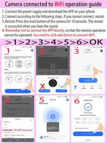 1个迷你WiFi安防摄像头 - 便携式、自粘式、480p高清视频、无线家庭/办公室安防系统、广角、USB供电、家用安防摄像头 - 彩色 - 查看 7