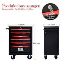 Double Door Clapboardl Multifunctional Tool Trolley - Black & Red (BLAK&RED) - Multicolor 4 - View 6