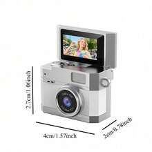 Mini cámara digital con llavero (incluye tarjeta de memoria de 32GB, lector de tarjetas, adaptador), captura de fotos y videos, cámara con pantalla abatible CCD, excelente regalo para vacaciones y Navidad - Multicolor - Ver 3