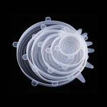 6PCS. Silicone Elastic Lids, Silicone Sealing Covers. Reusable Food Storage Bowl Lids, Suitable For Food Preservation, Kitchen Storage, And Meal Prep. Snug Fit, Secure Seal, Material, Flexible Lids, Reusable Covers, Kitchen Storage Supplies, Meal Preparation Tools, Kitchen Food Storage Containers, Spice Storage Containers, Spice Container Set, Spice Jar Set, Jar Lids, Microwave Food Covers.