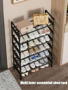 1 Multi-Layer Simple Shoe Rack, Multifunctional Large-Capacity Storage Rack, Easy To Load And Unload, Save Space, Home Organization Shoes And Boots Storage Sundries, Suitable For Corridors, Closets, Living Rooms, Bedrooms - 彩色 - 查看 2