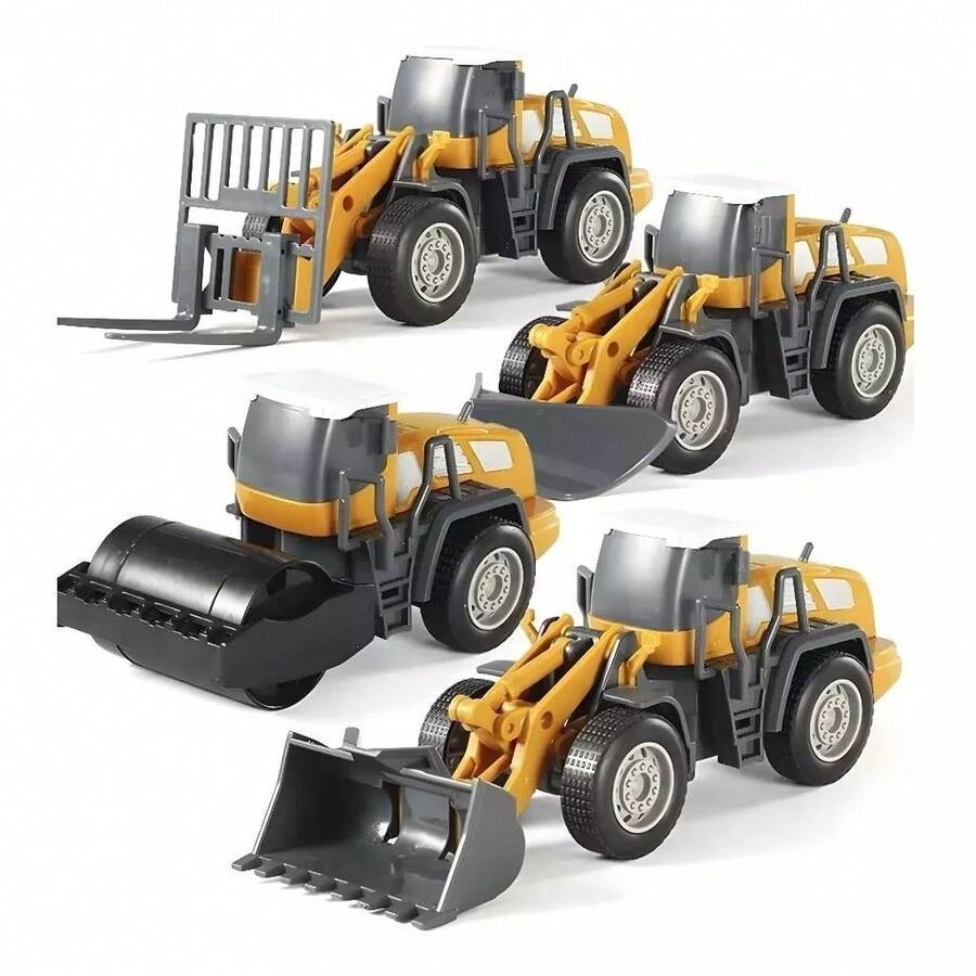 Miniature Excavator Roller Compressor Scale 1:50 With Friction XZ-1794 - Kit With 3 Small Ones - View 1