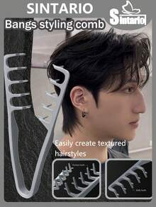 3pcs Wide-Tooth Hair Comb - For Men, Fluffy Texture, ABS Plastic Textured Handle, Suitable For All Hair Types, Great For Home, Back To School, Travel & Holiday - Multicolor - View 5