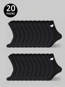 5 Pares/10 Pares/20 Pares/30 Pares de calcetines casuales para hombre, calcetines de longitud media, calcetines blancos, calcetines de invierno, calcetines negros, desodorizantes, calcetines deportivos, transpirables, absorción de sudor/Dos estilos para elegir (Finos/Gruesos) - Multicolor - Ver 12