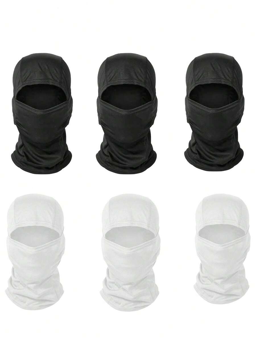 1个/2个/多件装男女通用拉法帽，纯色透气滑雪面罩，适合骑行、徒步、攀岩等户外活动