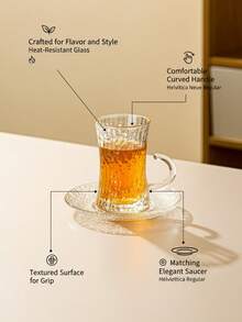 12pcs/18pcs Vintage Turkish Tea Cup Saucer Set - Elegant Gold Embossed Arabic Coffee/Tea Cups With Non-Slip Coasters, Reusable Glassware, Suitable For Ramadan (Eid Al-Fitr) - Multicolor - View 5
