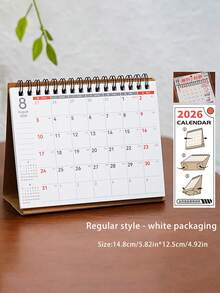 2026新款简约双线圈翻页桌面日历备忘录记事本办公用品2025-2026计划本 - 單件 - 查看 16