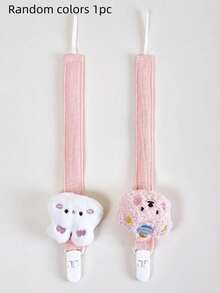1pc Newborn Cartoon Plush Pacifier Clip, Baby Pacifier Holder Chain, Infant Doll Anti-Lost Strap (Random Color/Style) - Multicolor - View 8