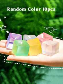 1/5/10pcs Ice Cube Squeeze Toys/Ice Cube Soft Gifts, Halloween, Christmas Stress Relief Squeeze Toys/Stress Relief Jelly/Maltose Color Changing Heart Squeeze Toys - Multicolor - View 9
