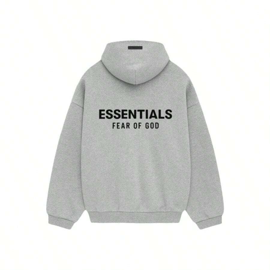 Essentials Pullover Hoodie 'Stretch Limo' SS22 Black Loose Drop Shoulder Hooded Sweatshirt,Vintage Flocking Craftsmanship Combined With Modern Breathable Technology,Warm Cotton Flocking,Loose Urban Functional Wear,High-End Cotton To Create An Urban Street - 淺石楠灰 - 查看 1