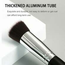 1支平头歌舞伎粉底刷 - 高级化妆刷，适用于液体、膏状和粉状产品 - 可用于晕染、腮红抛光和点彩，是理想的面部化妆工具，圣诞礼物、新年礼物、旅行必备、情人节礼物、平价旅行化妆刷、女士礼物、化妆师礼物、专业全套化妆工具 - 1pc - 查看 3