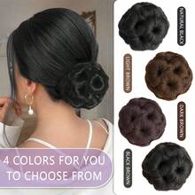 Coques de Cabelo Sintético Curto e Encaracolado com Presilha - Multicolorido - Visão 8
