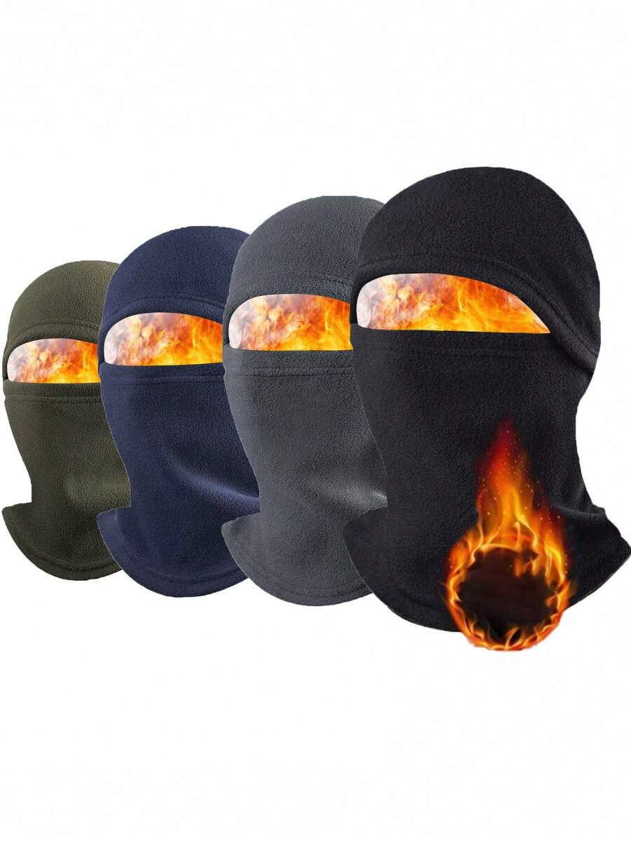 1pc Men's Windproof Face Mask Neck Warmer Ear Protector Beanie Hat For Winter Cycling