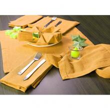 Cloth Dinner Napkins In 1OO% Cotton Fabric - Mustard, Mitered Corners & Generous Hem, Set Of 12,18x18EveryDayNapkin,Mustard - 芥末 - 查看 4