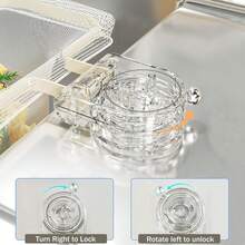 Kitchen Sink Strainer Basket With Filter Bag, Food Waste Filter Basket, Suction Cup Folding Vegetable & Fruit Washing & Drying Rack - Multicolor - View 9
