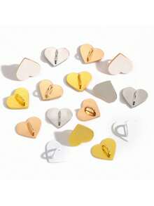 5个光滑金属心形不干胶贴纸，20毫米，DIY珠宝及配件，V1032 - 愛心貼扣 - 查看 8