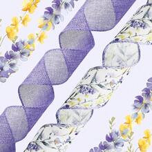 2 Rolls Lavender Wired Edge Ribbon - 2.5 Inch, 5 Yards Each, Spring Summer Lavender Grosgrain Ribbon With Wired Edge For Wedding Decor, Gift Wrapping & DIY Crafts, Mother'S Day Gift,Lavender - Lavender - View 5