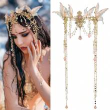 Tocado/collar/pulsera de mariposa de hadas, joyería de moda Fairycore con cadenas colgantes para mujeres y niñas. - Rosa - Ver 6