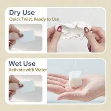 Ourmed Life - Tabletas de toalla comprimidas – Toallas faciales desechables envueltas individualmente, se expanden rápidamente con agua, suave y sin pelusas, 12 x 10 pulgadas para viajes, camping - Sin perfume - Ver 4