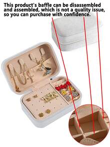 1pc A-Z Letter Jewelry Box, Bride Jewelry Box, Bridesmaid Gift Box, Mini Jewelry Box, Women's Birthday Gift, Girlfriend, Friend Gift, Christmas, Halloween, Birthday, Wedding Gift, Fashion Travel Jewelry Box, Personalized Gift - Women's Travel Jewelry Box, Teen Christmas Gift, Ring Box, Women's Gift Box, PU Leather Jewelry Box (For Rings, Pendants, Earrings, Necklaces, Etc.) - Multicolor - View 9