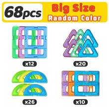 Magnetic Blocks Building Toys For Youngsters,Big Size Magnet STEM Toys Learning Educational Constructor Set Magnet Toys For Youngsters Toys For Youngsters Age 3+ Birthday Gifts Magnet Gift Random Color - Multicolor - View 13