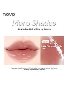 NOVO Rouge à lèvres longue tenue et hydratant avec un éclat naturel, convient pour le port quotidien, les remises de diplômes, les fêtes, les cadeaux, l'automne/l'hiver, le style Y2K, marque pour femmes - 200# Thé au lait à la cannelle - Voir 11