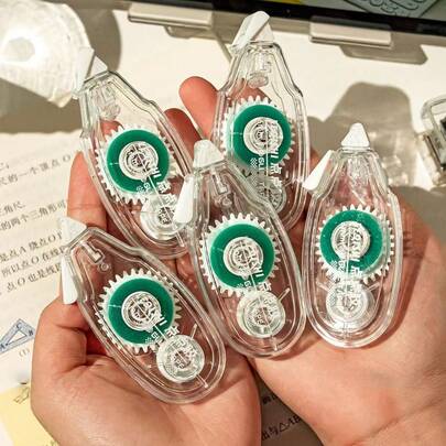 5 bitar dubbelhäftande punkttejp, sömlös 360° rotationsbindning, lämplig för klippböcker, gör-det-själv-pyssel, skolstart, kontorsmaterial, handgjorda dagböcker och konstprojekt