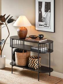 SoBuy Console Table, Hallway Table, Sideboard, Narrow Side Table, Sofa Table, Decorative Table, Black, W X H X D Approx. 110 X 76 X 39 Cm FSB90-SCH - Black - View 3