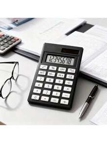 8-Digit Classic Black & White Calculator, - Memory, Square Root, Solar Powered, Suitable For Office, Finance, Student Work, Home Accounting, Practical Tool To Improve Efficiency, Simple & Durable, High Cost-Performance - Multicolor - View 12