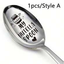 1 Stück 190X28mm "Ich meine guten Morgen" gravierter Edelstahlbesteckvorschlaghammer, lustiges Löffel Geschenk ideal für Männer Frauen Freunde Geburtstag Weihnachten, Schulmaterial - Silber - Übersicht 10