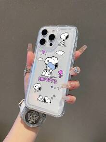 SNOOPY 1个可爱史努比图案，带气囊透明防摔手机保护壳，TPU材质，适合作为节日礼物，兼容苹果XS/XS Max/XR/11 12 13 14 15 16 Pro/Pro Max/14 15 16 Plus/17，男女通用，也兼容三星手机。 - 無色 - 查看 5