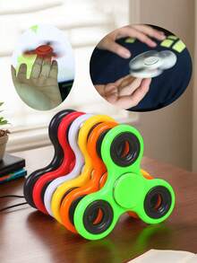1 件 ABS 创意抗压力 EDC 三重杆，带 608 个轴承，静音金属手指旋转陀螺玩具，适合青少年