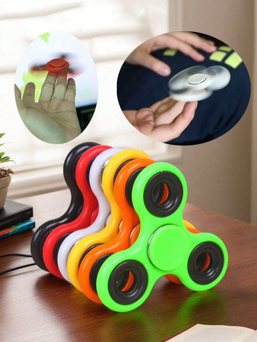 1 件 ABS 创意抗压力 EDC 三重杆，带 608 个轴承，静音金属手指旋转陀螺玩具，适合青少年