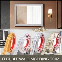 1m X 2cm Flexible Molded Decorative Wall Trim, Self-Adhesive Peel And Stick Ceiling Decor, Cabinet Edging, Mirror Frame Decor, PVC Wall Background 3D Crown Molding - Multicolor - View 9