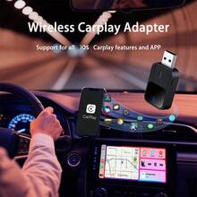 W&O Upgraded Wireless CarPlay Adapter, Compatible With IPhone CarPlay And Android Auto, Converts Wired To Wireless, Fast And Stable Connection, Compatible With IOS 10+/Android 11+, Dual Phone Connection, One-Key Switching, Quick Setup, Built-In Wi-Fi, USB/Type-C Port, Supports Music Streaming, Phone Calls, Navigation - No Battery, Smart Car Accessory, Essential For Driving