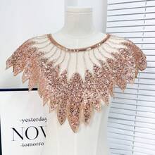 Corpetto in rete ricamato pesante con paillettes e applicazioni di perline, abiti da donna, costumi da performance, abiti, accessori in pizzo - Multicolore - Visualizzare 17