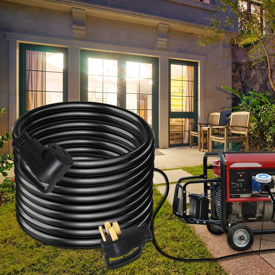 50 FT 50 Amp RV Extension Cord NEMA N14-50P To N14-50R, 125 / 250V Heavy Duty STW 6/3+ 8/1 RV Power Cord, For EV Charging And RV Trailer Campers - 50 Ft - View 1