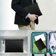 1832 Fireproof Money Bag Waterproof  Cash Box Document Envelope File Pouch - Black - View 4