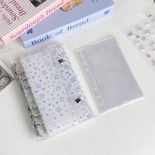 A6, Transparent Colored Star-Shaped Spiral Notebook Set, Simple 6-Hole Active Page Notebook Cover, Sticker Book Sticker Book, Binder, Sticker Book Sticker Book, Sticker Book Binder Sticker Book Binder School Supplies, Essential For Starting School - Multicolor - View 19