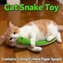 猫玩具蛇，2 件褶皱声音玩具柔软亚麻布，互动小猫运动踢玩具，适合室内猫 16.5 英寸（约 42 厘米）适合所有品种