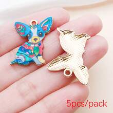 吉娃娃吊坠，5/10 件装热销合金珐琅狗吊坠，可用于 DIY 项链和手链。 - 均碼 - 查看 22