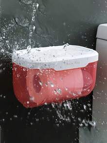Soporte para pañuelos a prueba de agua montado en la pared con cajón, adecuado para el baño, dispensador de papel higiénico autoadhesivo, caja de pañuelos multifunción con estante de almacenamiento superior, para el hogar y el baño, accesorio comercial, accesorio de limpieza del hogar - Multicolor - Ver 10
