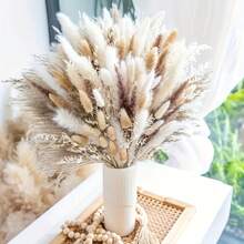 52 Pcs Artificial Pampas Grass Rattan Bouquet - Versatile For Wedding Decor, Romantic Centerpieces & Stylish Home Accents - Naturally Inspired Generaling Fit Rattan Flowers For Timeless Elegance