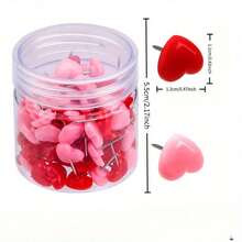 150pcs Plastic Heart Shaped Push Pins, Creative Office Supplies, Map Tacks