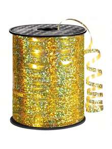 1 Roll 250 Yards Metallic Shiny Plastic Gift Wrapping Ribbon, Waterproof Silver Curling Ribbon, Balloon Tying Ribbon, Laser Ribbon, Sturdy, Easy To Roll, Tear-Resistant, Suitable For Wedding, Birthday And Holiday Decoration Parties, Balloon Accessories - Multicolor - View 9