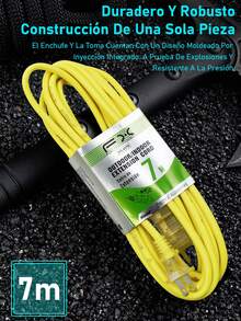 EXTENSION 4 ENCHUFE 3M/5M/7M/10M/15M DE USO RUDO PARA EXTERIOR HOGAR - 5 metros--2 piezas - Ver 9