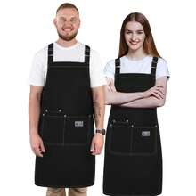 Heavy-Duty Aprons 2 Packs, 100% Hand-Stitched Fabric, Multi-Pocket Design, Adjustable Shoulder And Neck, Suitable For Kitchen, BBQ, Coffee Shop, Hairdresser, Carpenter, Painter - Multicolor - View 3
