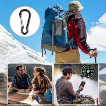 Sạc năng lượng mặt trời 10.000mAh, Pin dự phòng năng lượng mặt trời, Pin sạc dự phòng chống nước với cổng USB Type-C + Micro USB cho tất cả điện thoại di động, Bộ sạc năng lượng mặt trời tích hợp đèn pin kép thích hợp cho cắm trại, du lịch/cắm trại ngoài trời mùa đông và nguồn điện dự phòng khẩn cấp, Quà tặng cho gia đình, bạn bè, quà sinh nhật, quà tặng cắm trại ngoài trời, sạc dự phòng di động có đèn pin chiếu sáng. - màu đen - Xem 3