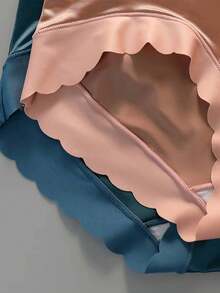 5 piezas de bragas de seda de mora de cintura media con volantes y sin marcas que levantan las caderas para mujeres - Multicolor - Ver 9